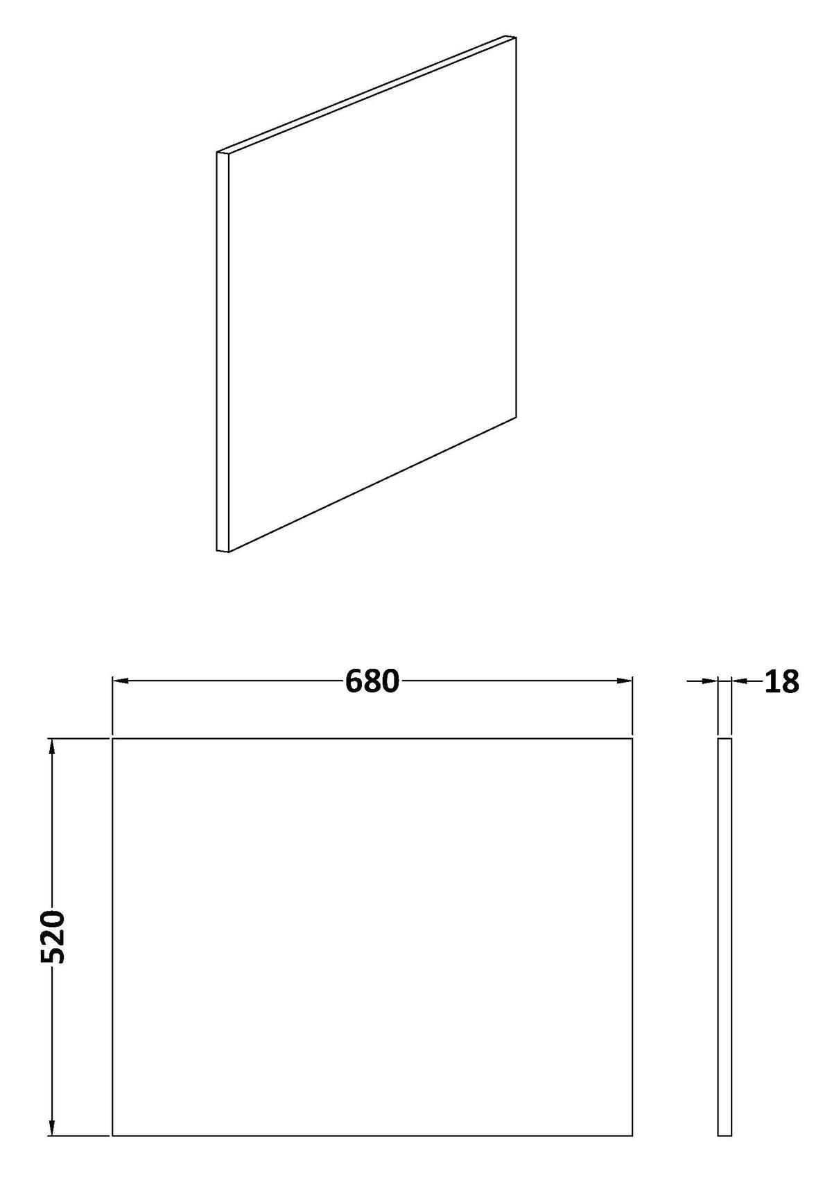 Fusion Shower Bath End Panel 700mm