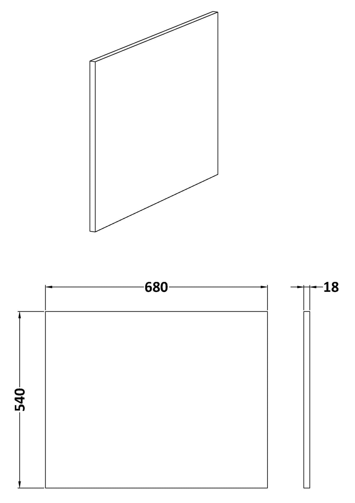 Fusion Shower Bath End Panel 700mm