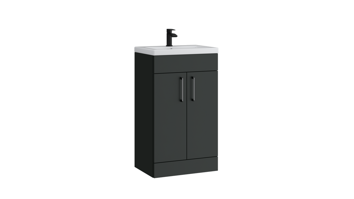 Dove 500mm 2 Door Slimline Unit Matt Anthracite