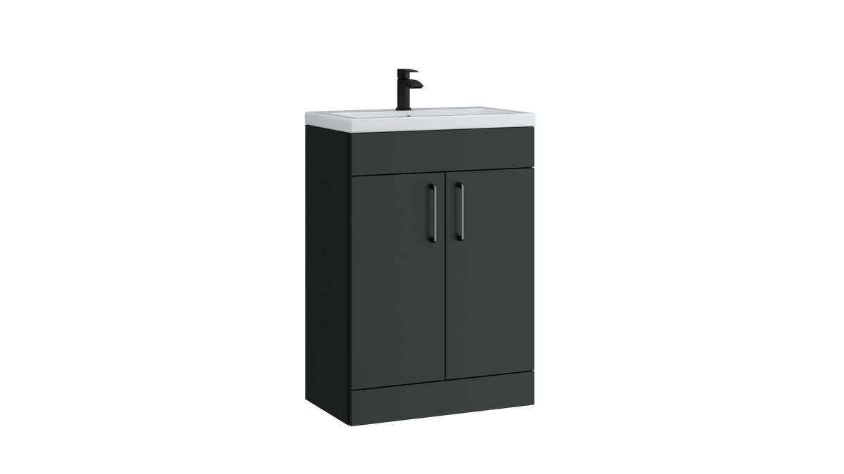 Dove 600mm 2 Door Slimline Unit Matt Anthracite