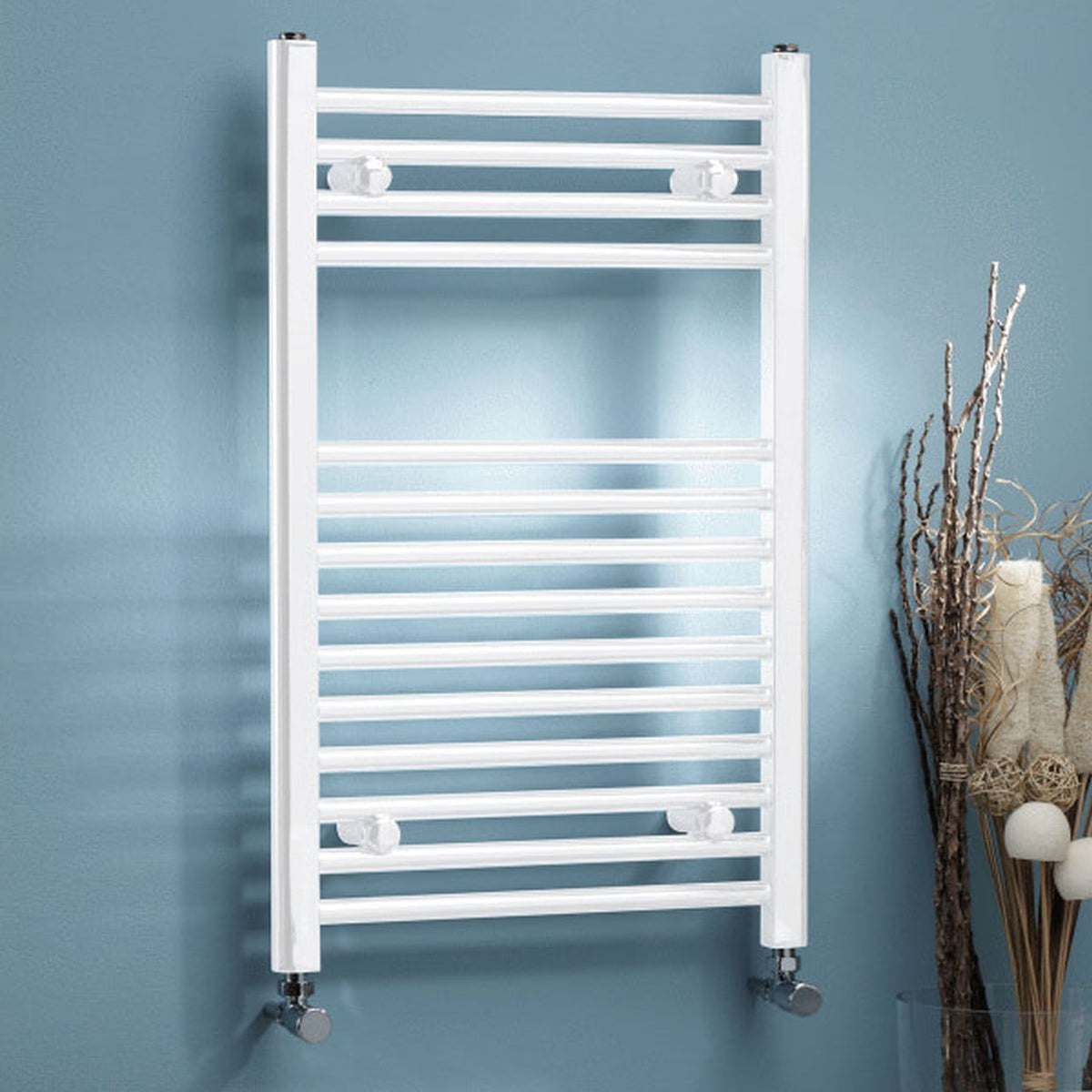Straight Towel Rail 600mm x 1200mm White
