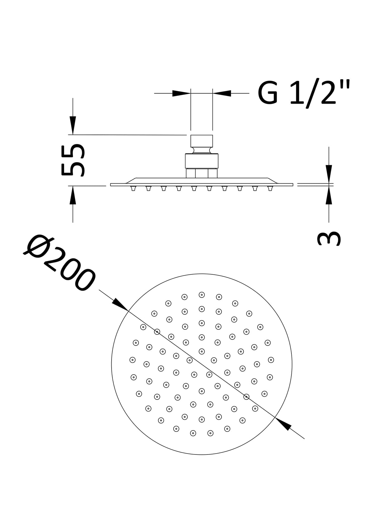 Fixed Shower Heads Fixed Head Brushed Brass