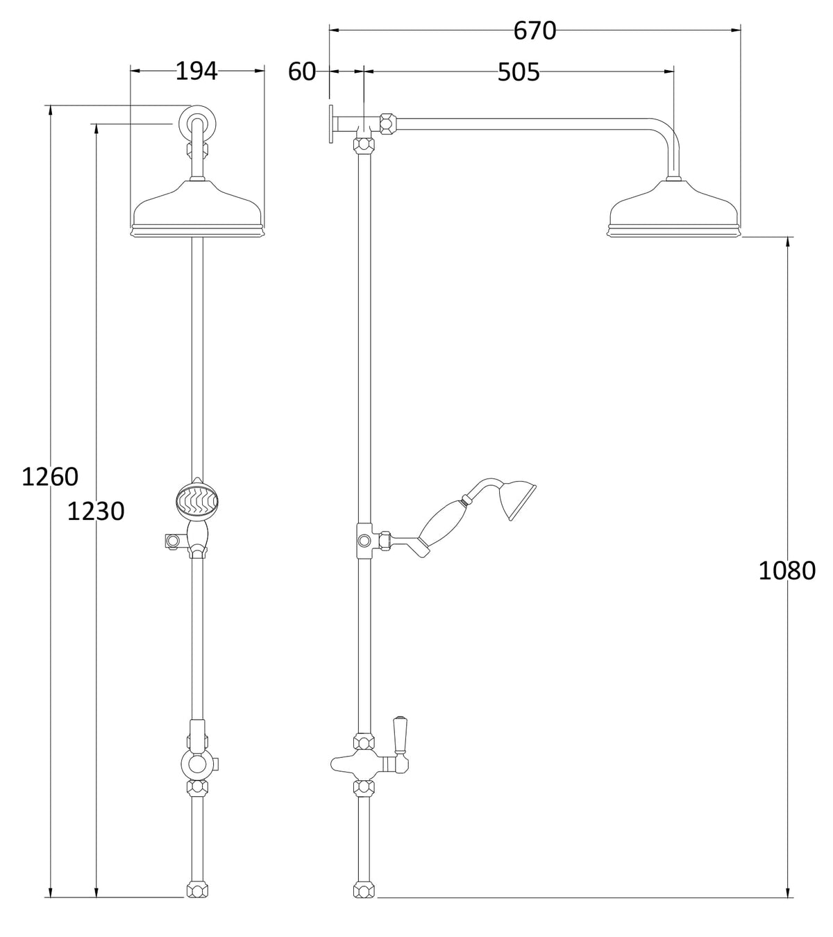 Shower Kits Rigid Riser Kit