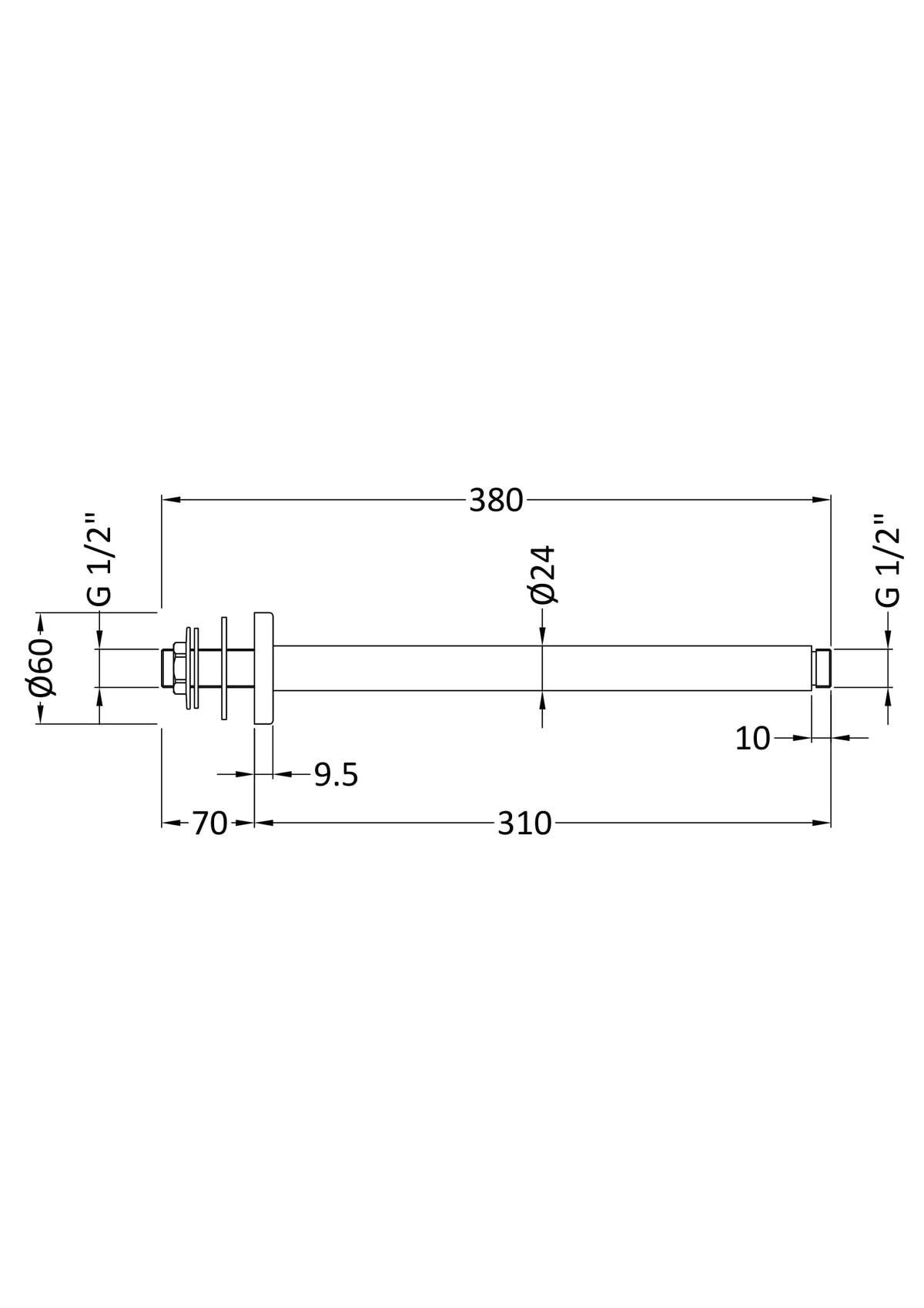Fixed Shower Heads Ceiling-Mounted Arm Matt Black