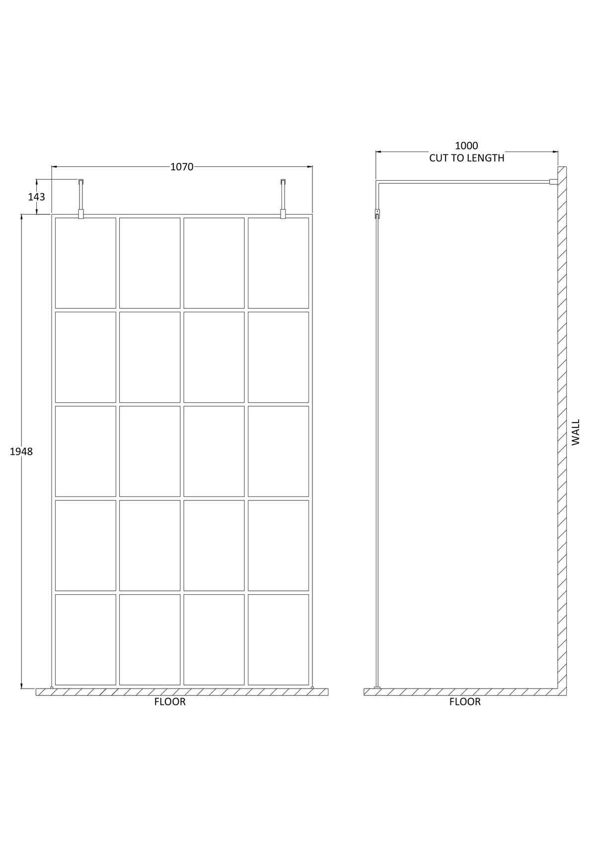 1100mm Frame Screen with Arms and Feet