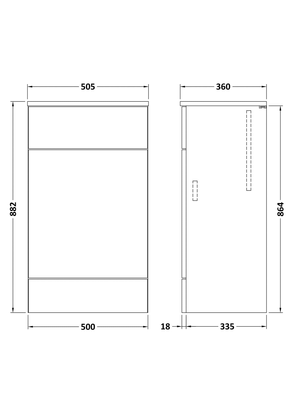 Hudson Reed Fusion 500mm Floor Standing Toilet Unit With Coordinating Top