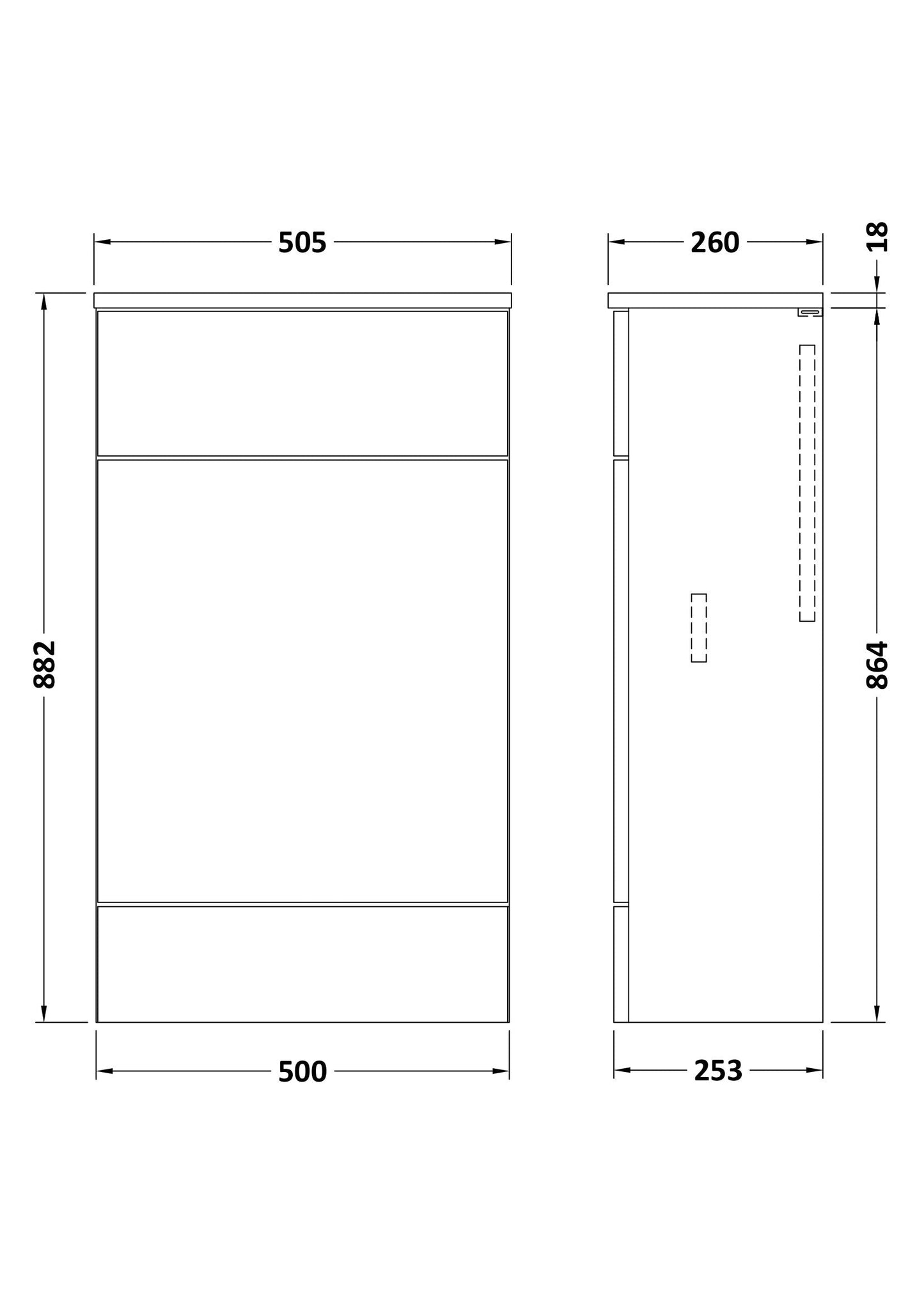Hudson Reed Fusion 500mm 255mm Deep Bleached Oak Toilet Unit