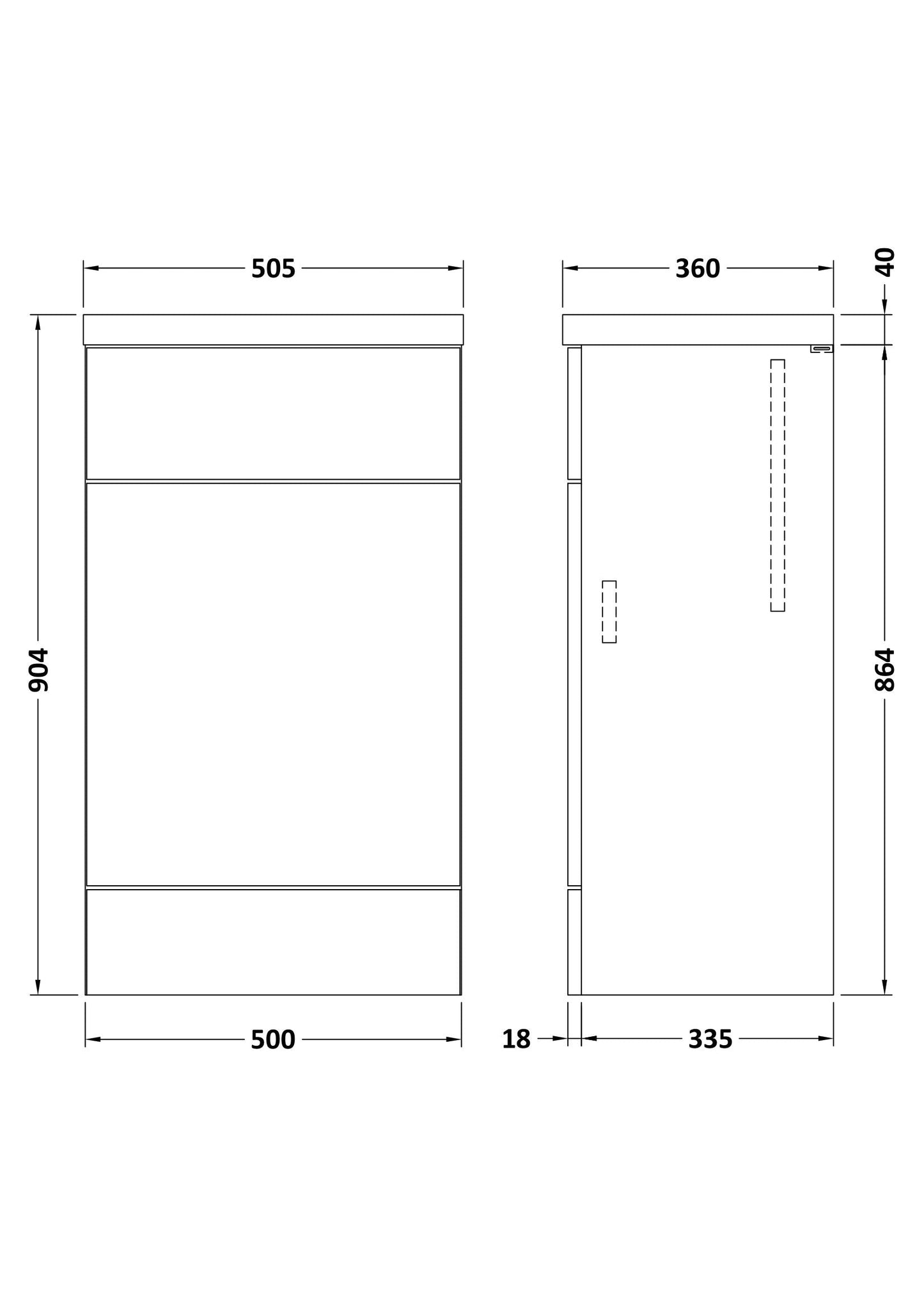 Hudson Reed Fusion 500mm Bleached Oak Toilet Unit with Polymarble Top