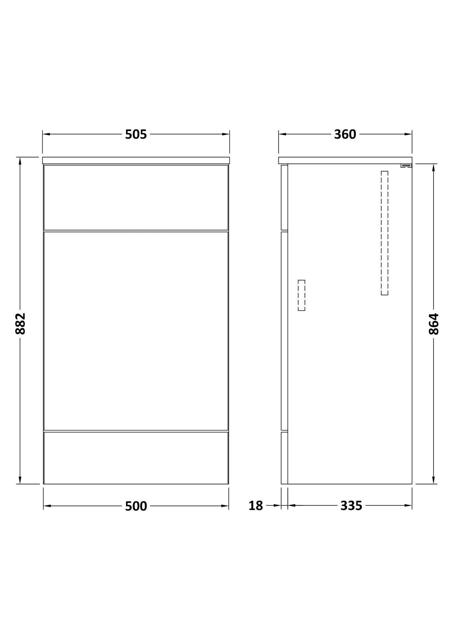 Hudson Reed Fusion 500mm Gloss Grey Floor Standing Toilet Unit With Coordinating Top
