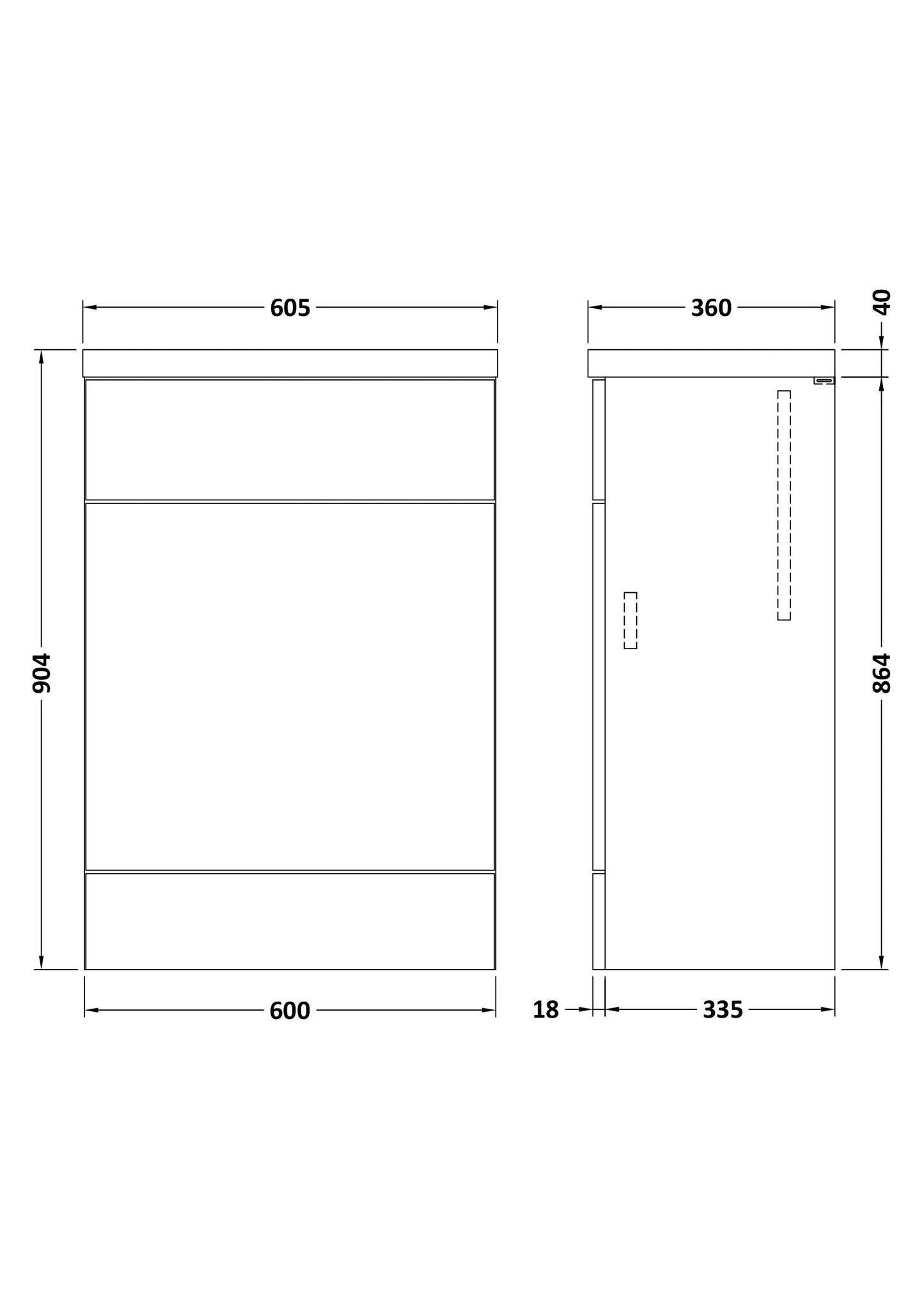 Hudson Reed Fusion 600mm Gloss Grey Floor Standing Toilet Unit With Polymarble Top