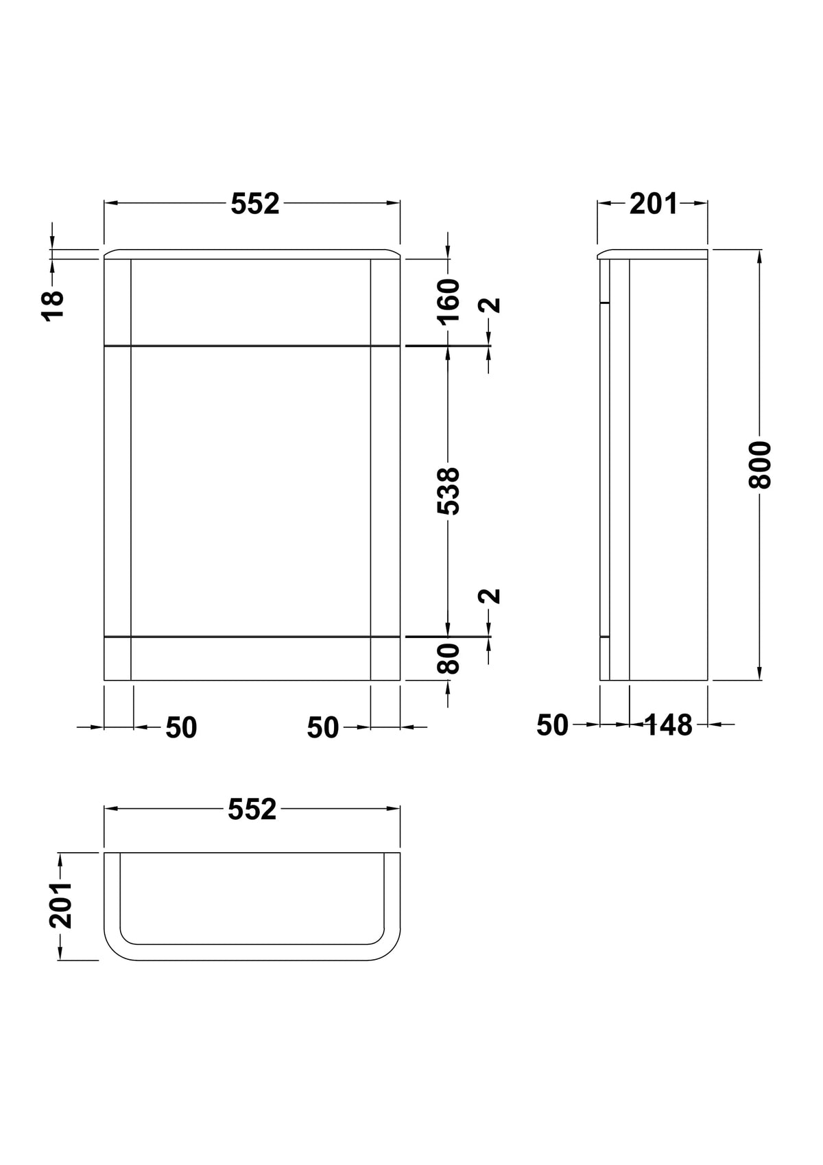 Solar 550mm Floor Standing WC Unit
