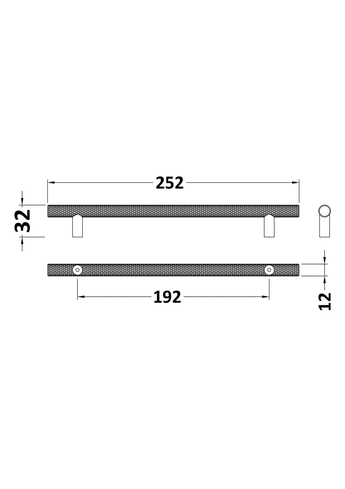 Knurled Bar Handle 192mm