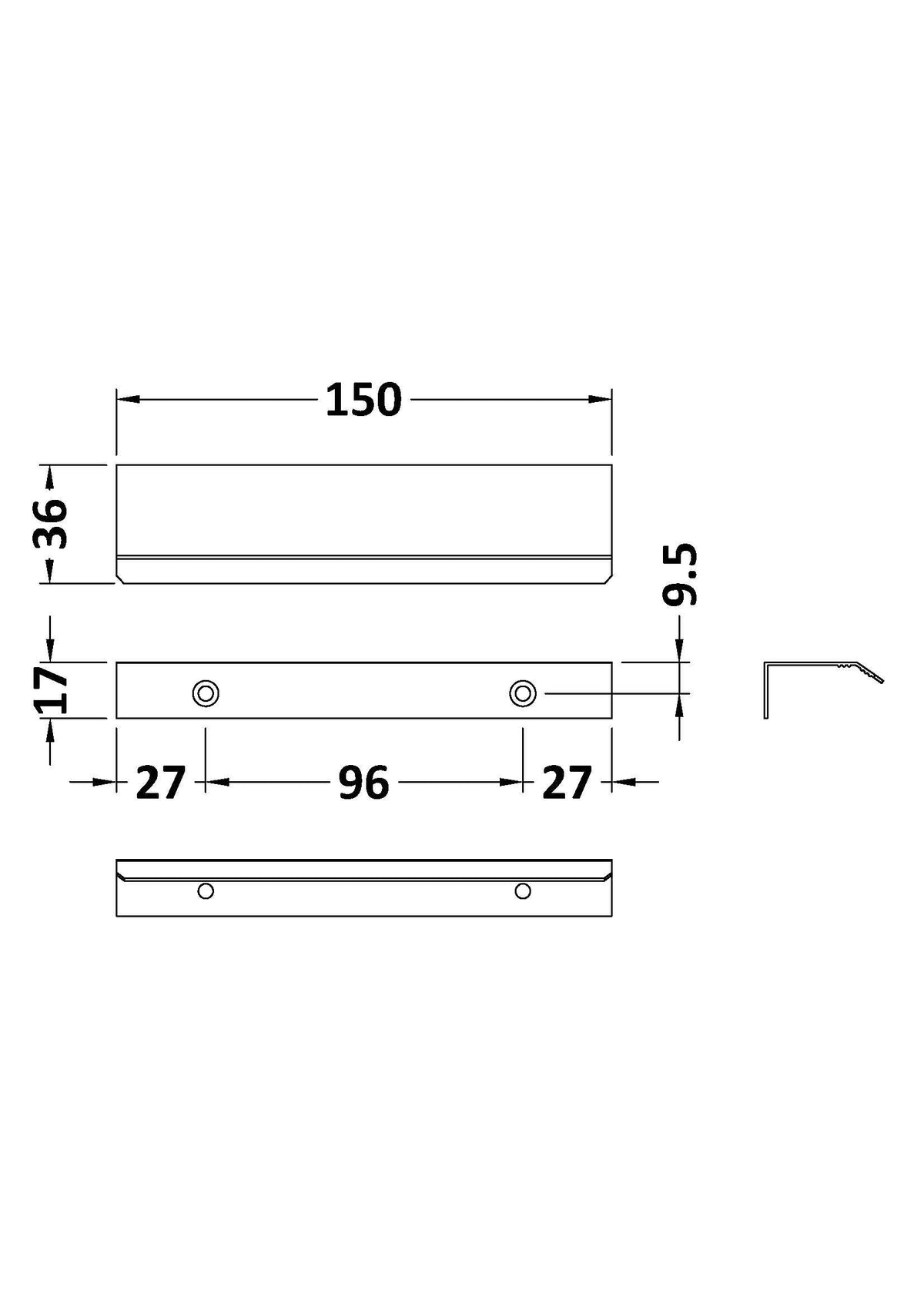 Finger Pull Handle 150mm
