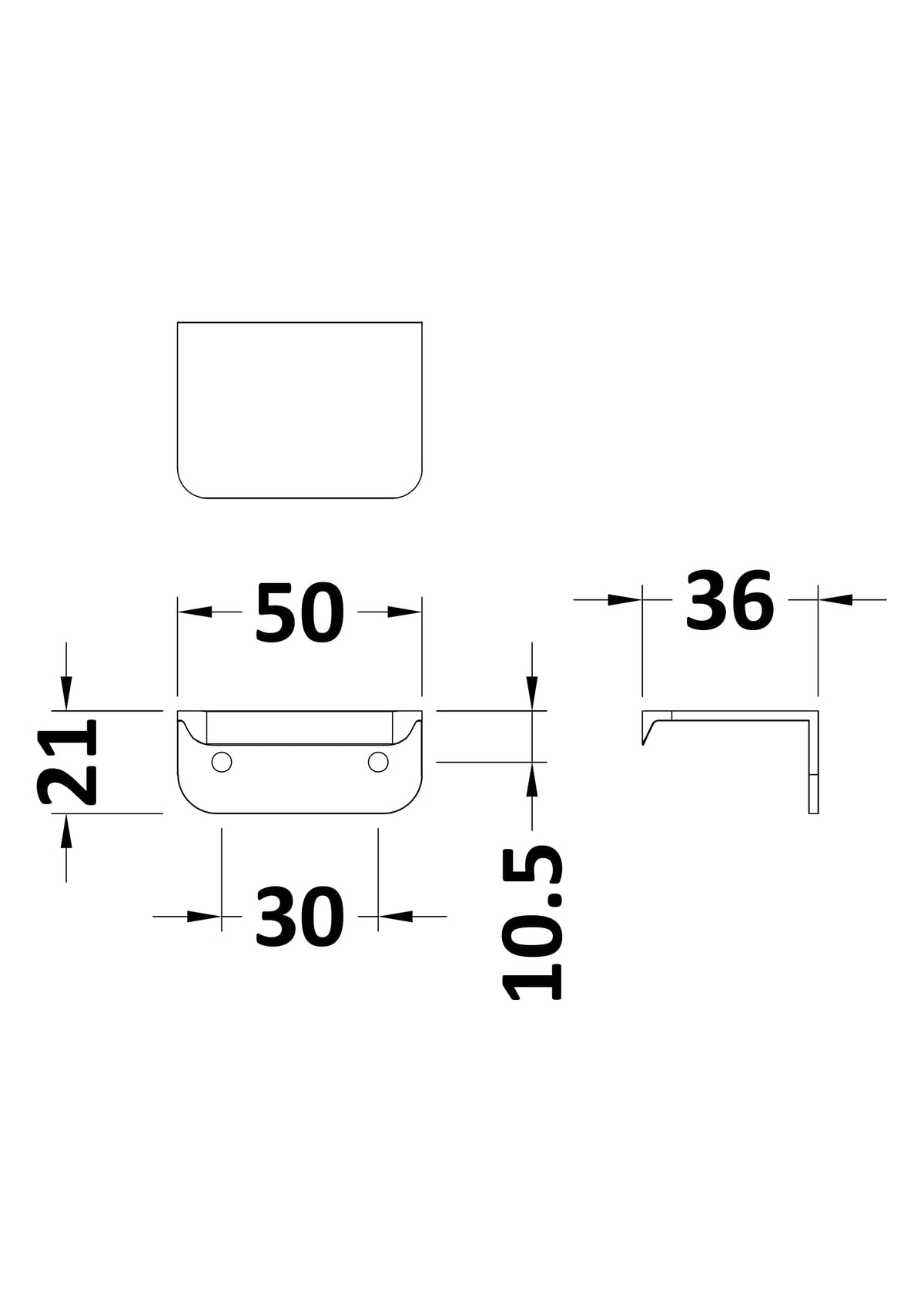 Handles Wrap Over Handle 50mm Centres