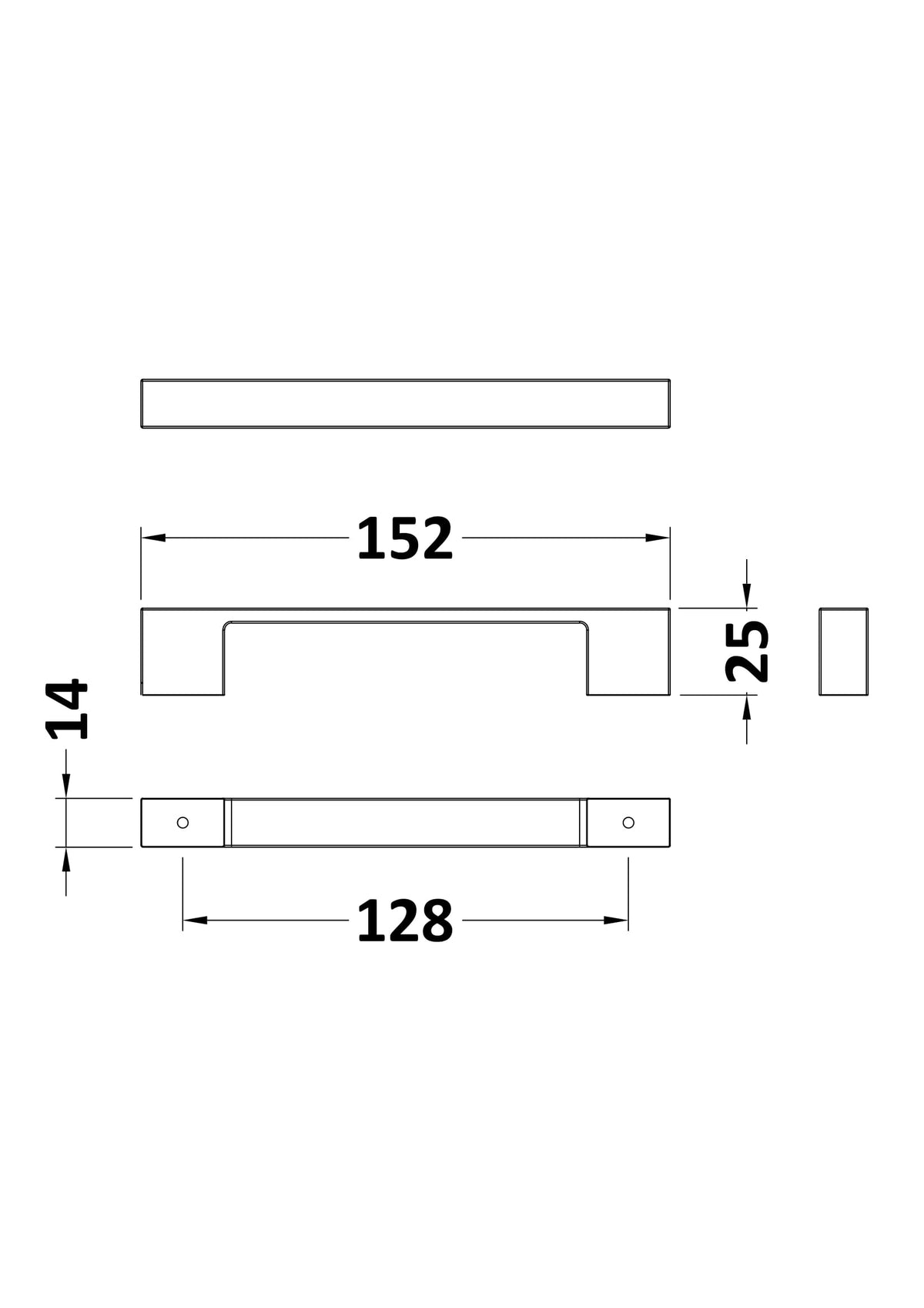 150mm D Handle