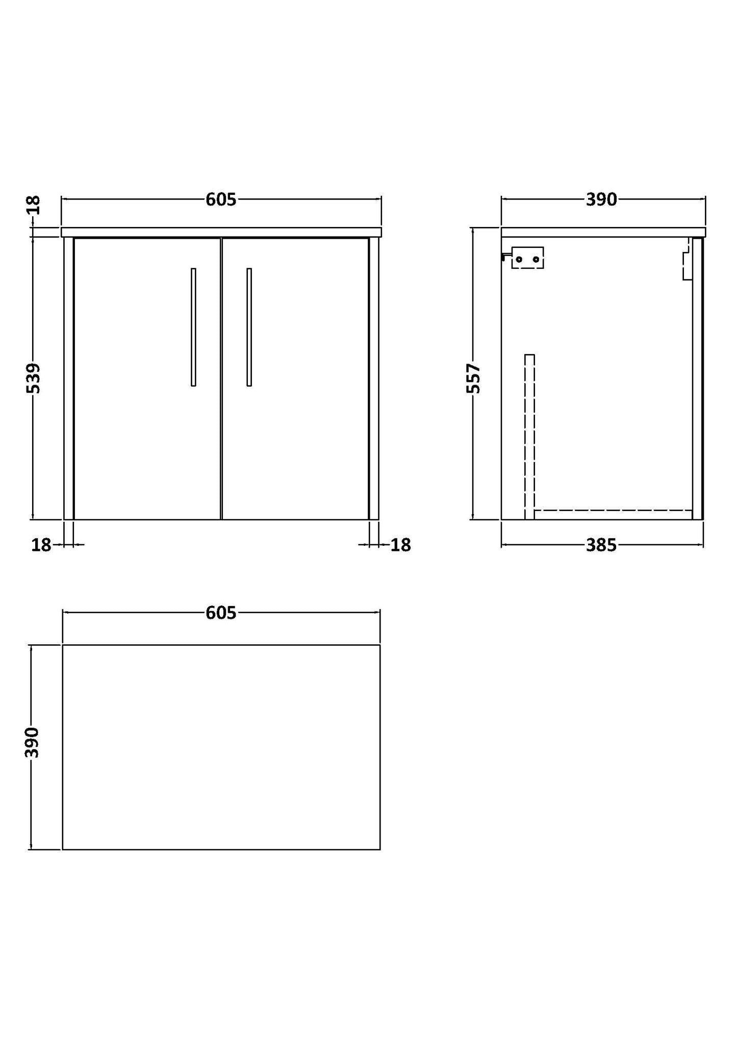 Hudson Reed Juno 600mm Metallic Slate Wall Hung Vanity Unit With Worktop