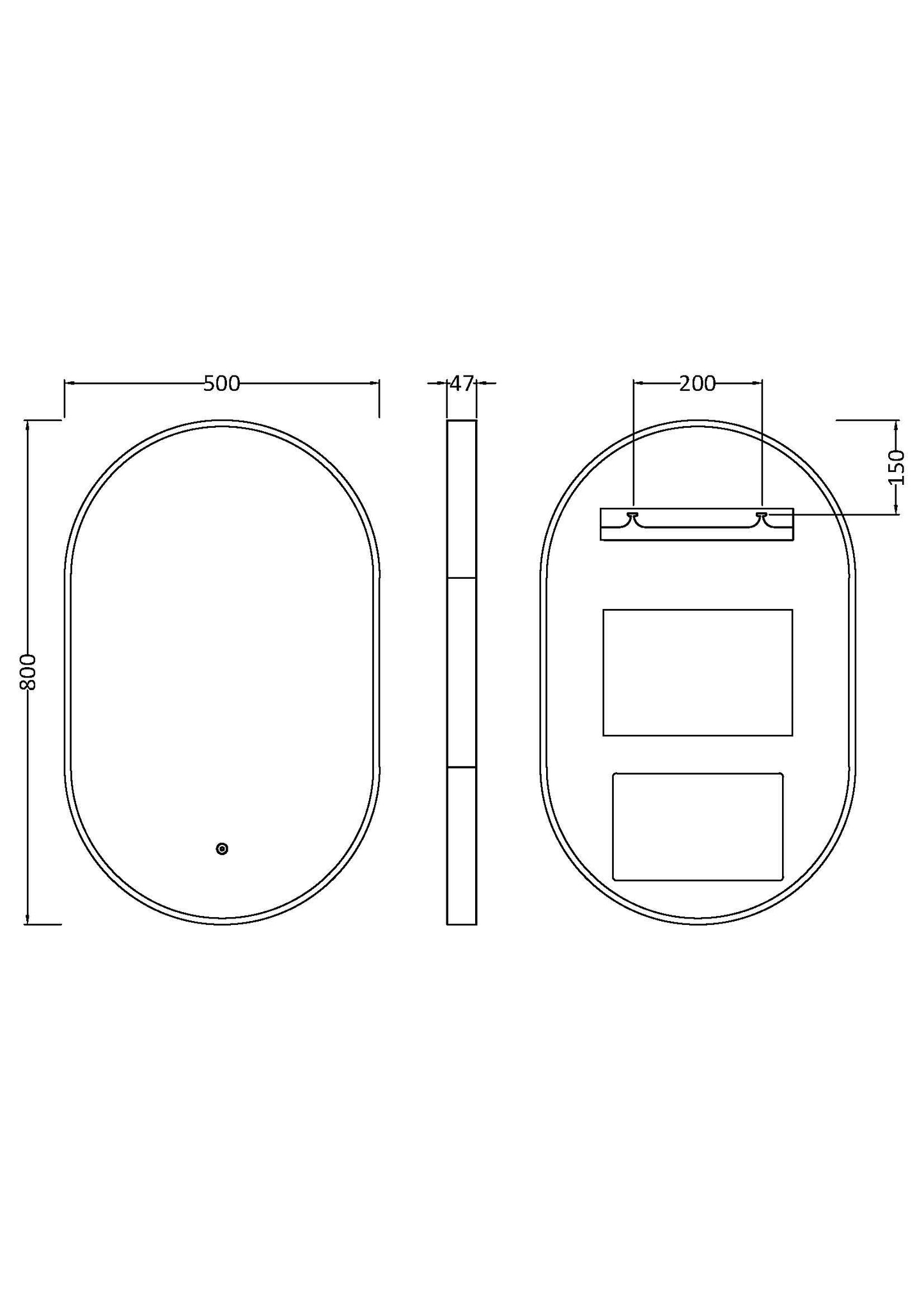 Columba Brushed Brass Inset Frame LED Mirror - 800 x 500mm