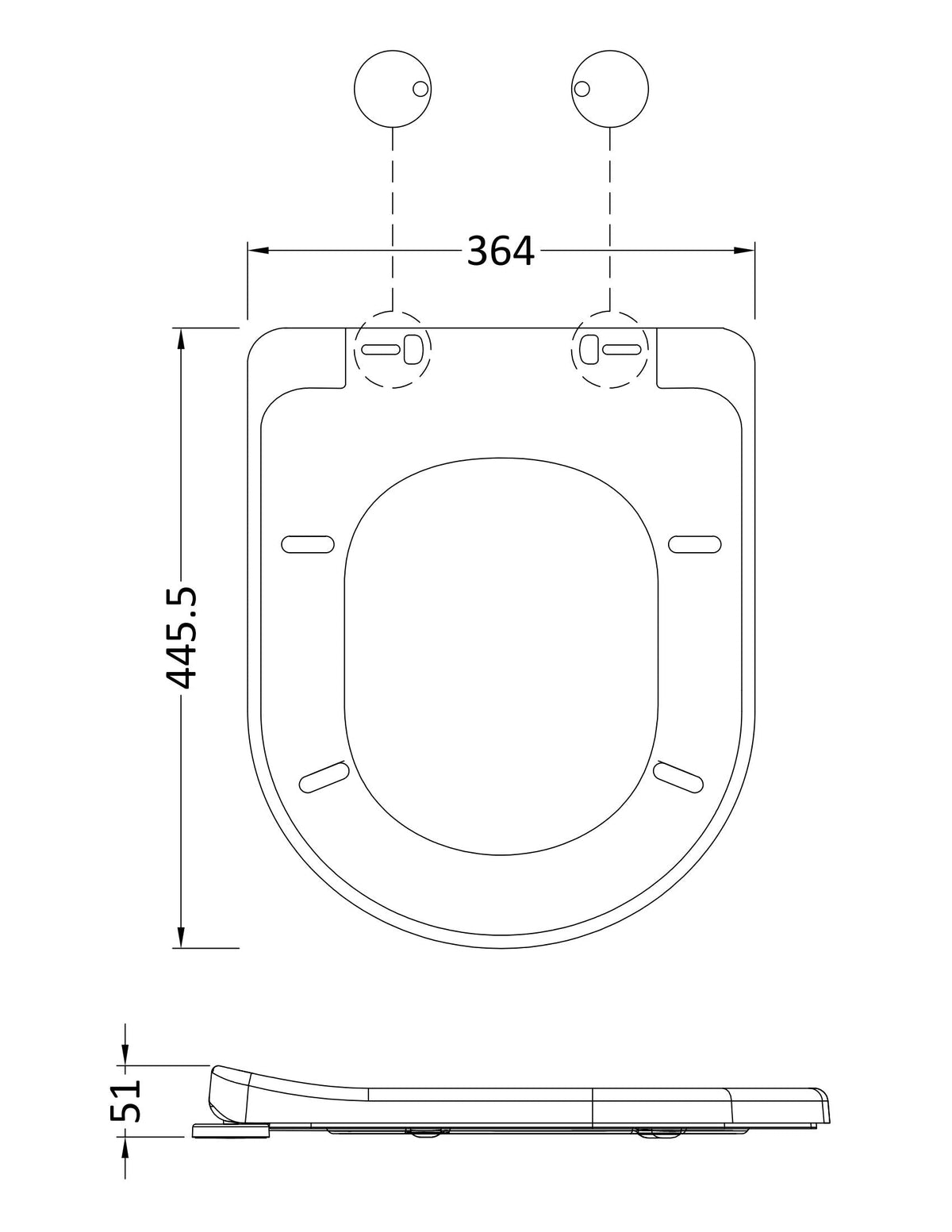 Hudson Reed D Shape Gloss White Toilet Seat With Soft Close Quick Release