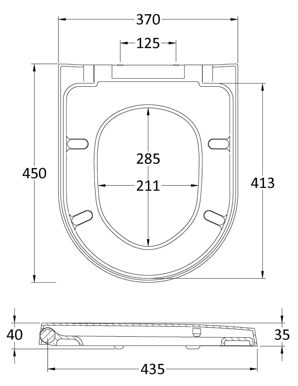 Toilet Seats Luxury D Shaped Top Fix Soft Close Toilet Seat