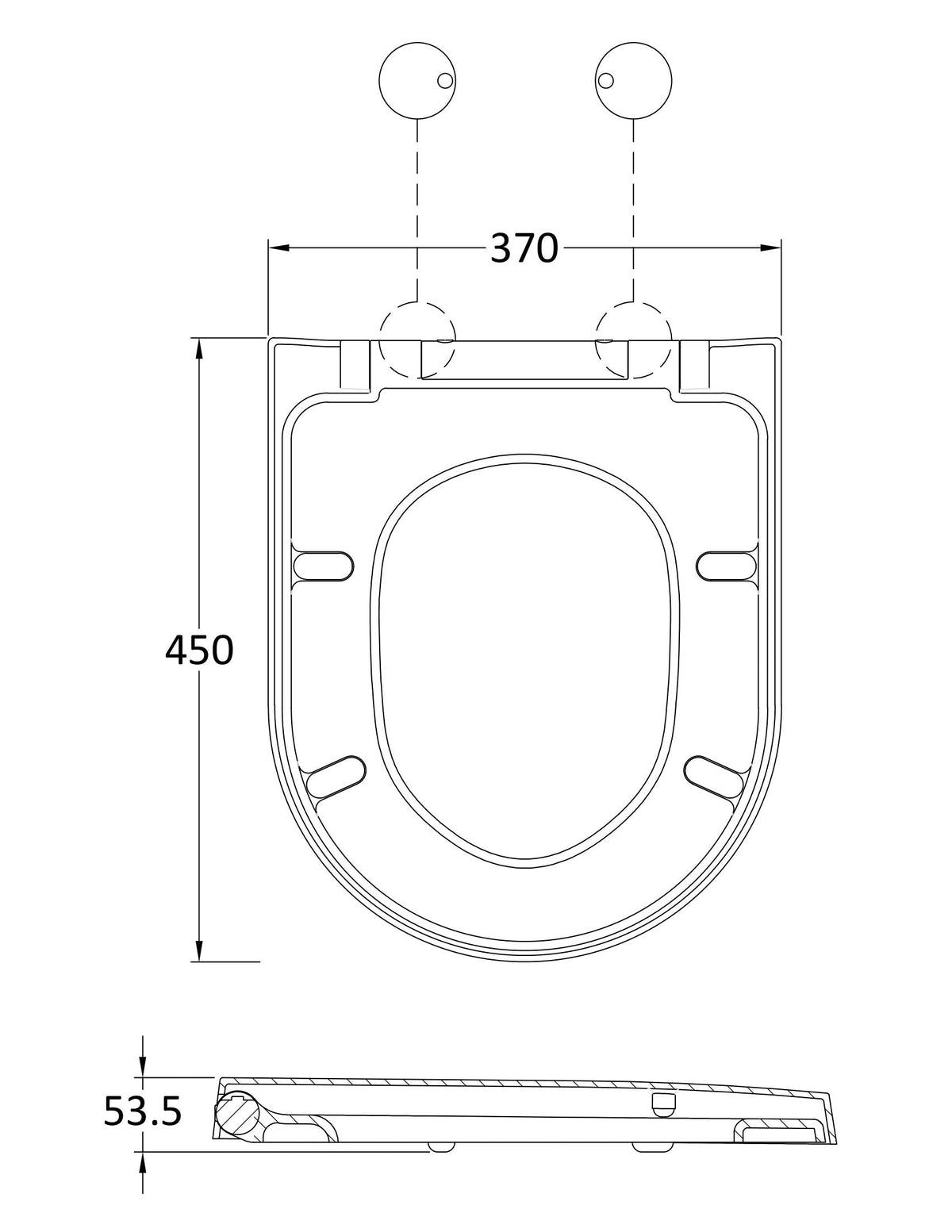 Hudson Reed D Shape Gloss White Soft Close Toilet Seat With Quick Release