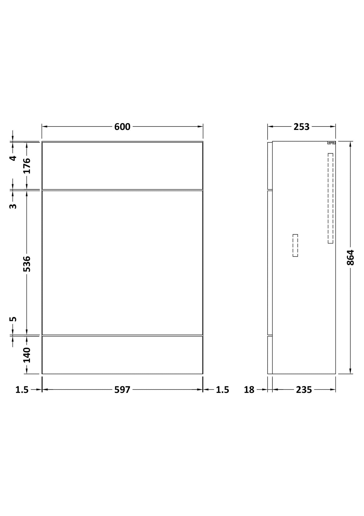 Fusion Fitted Floor Standing WC Unit Compact 600mm
