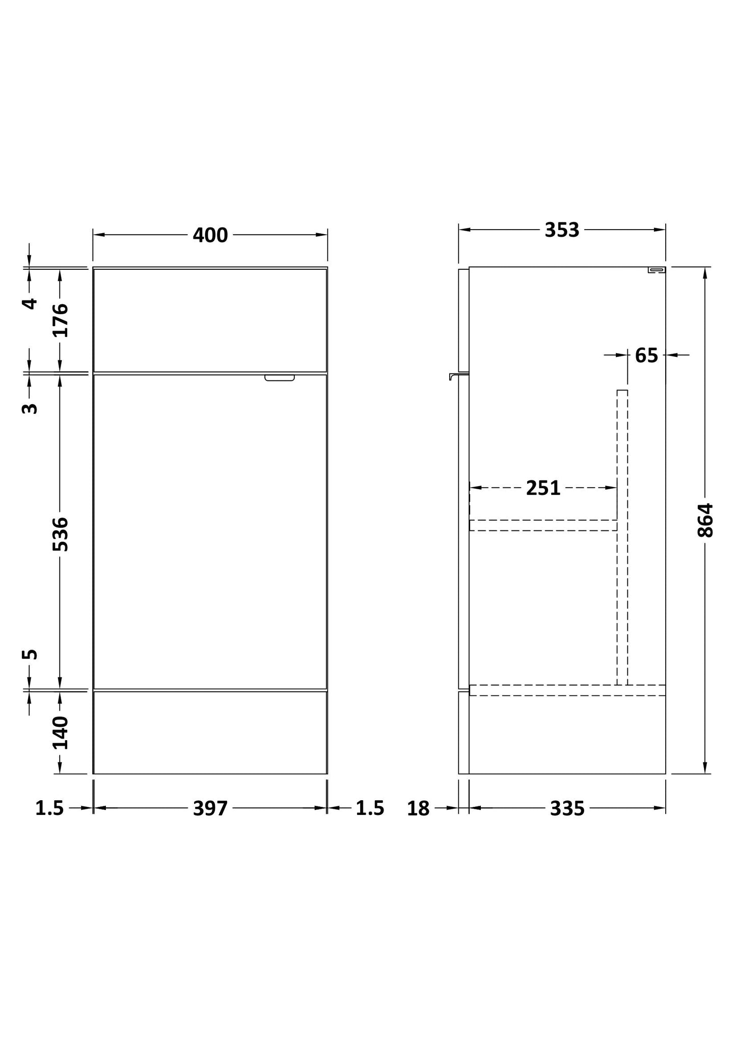 Fusion 400mm Vanity Unit full-depth