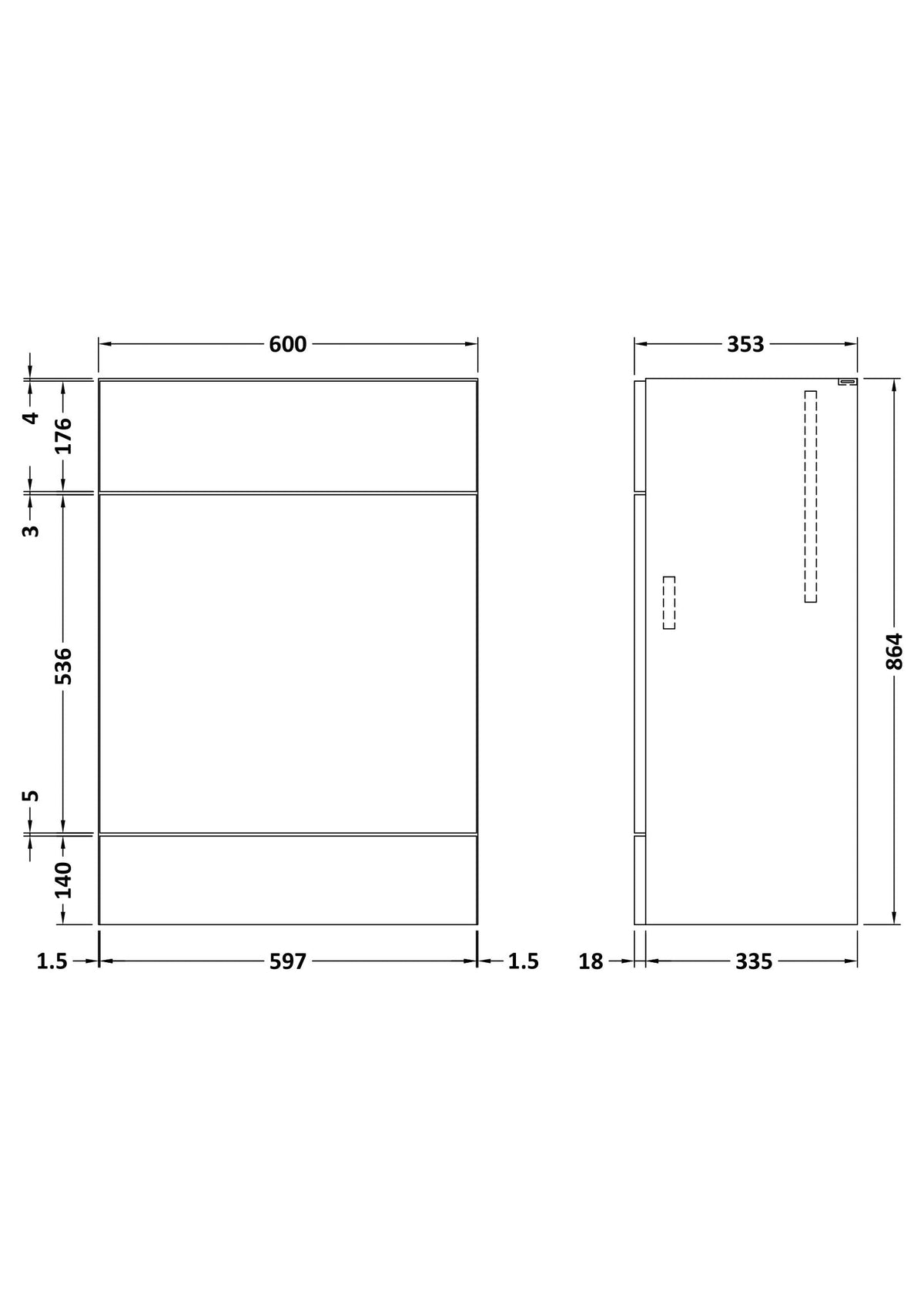 Fusion 600mm W.C. Unit full-depth