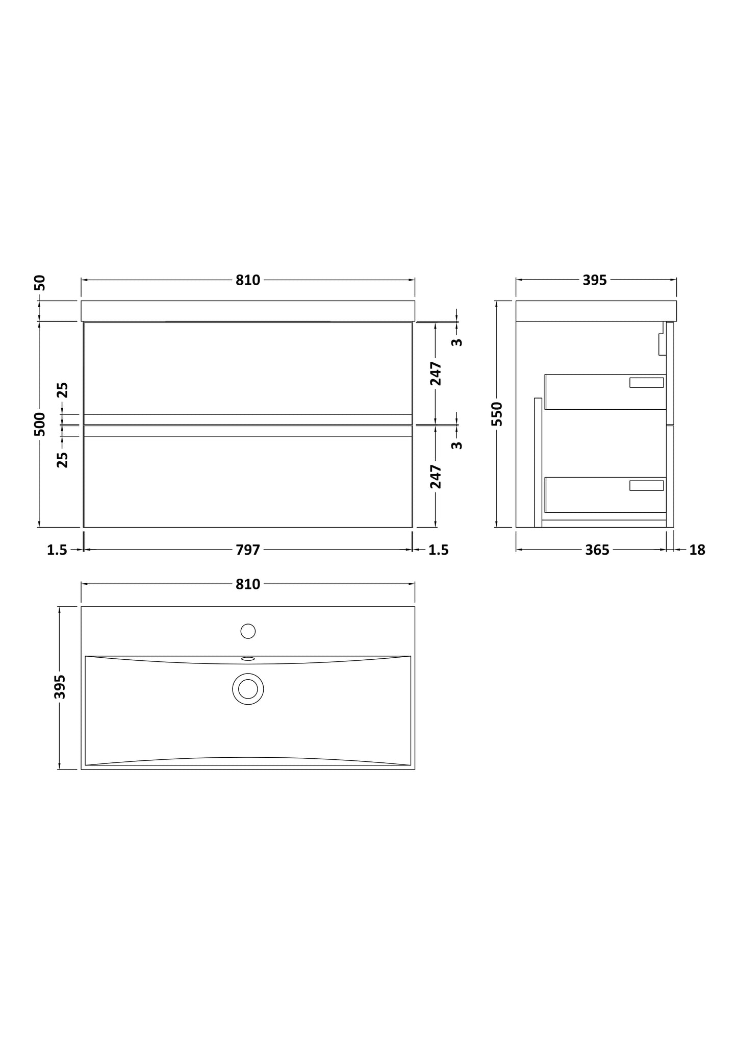 Hudson Reed Urban 800mm Satin Grey Wall Hung 2 Drawer Vanity Unit with Basin