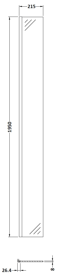 215mm Return Screen With Brass Profile