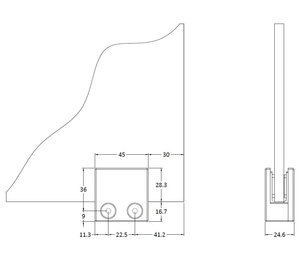 Black Wetroom Foot and Wall Bracket