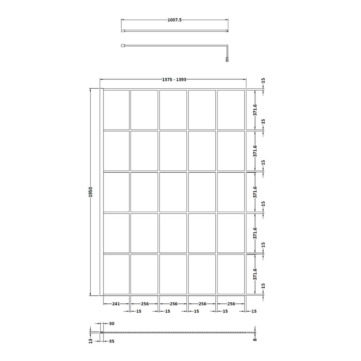 1400mm Framed Wetroom Screen