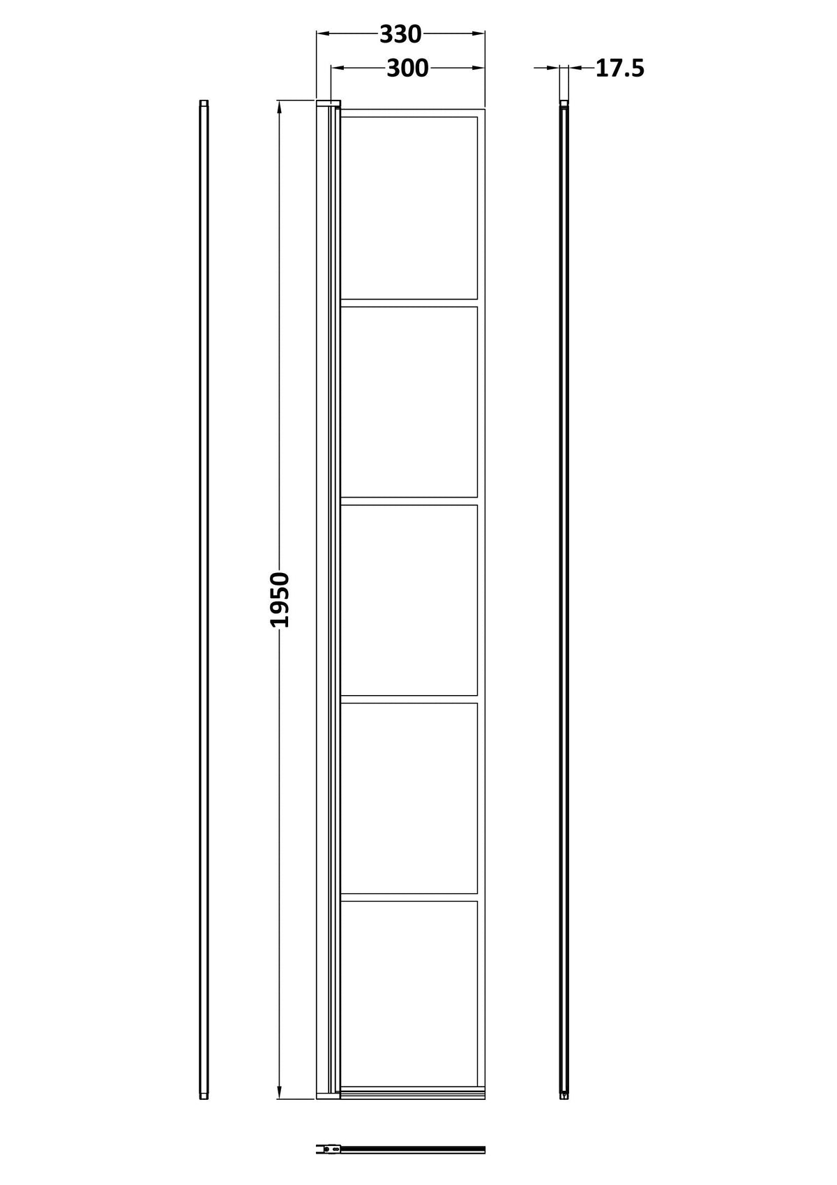 1950mm x 300mm Framed Hinged Return Screen