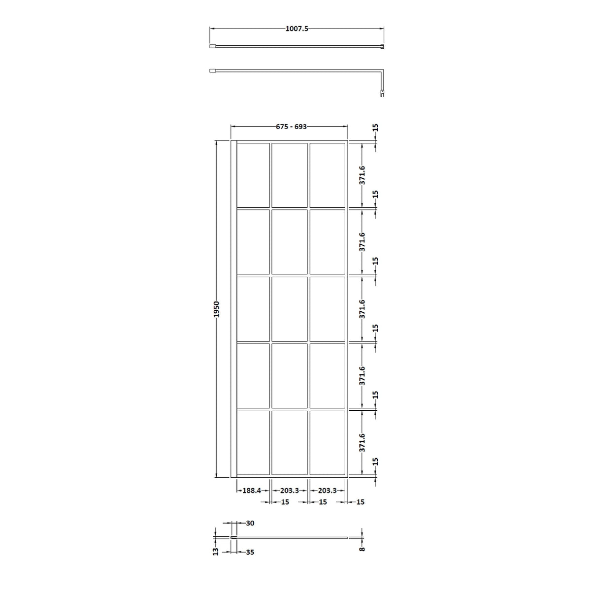 700mm Framed Wetroom Screen
