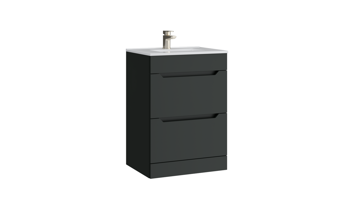 Urban 600mm 2 Drawer Floor Standing Unit Matt Anthracite