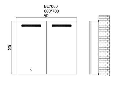 Blenheim 700x800mm Cabinet Double Door - with extras