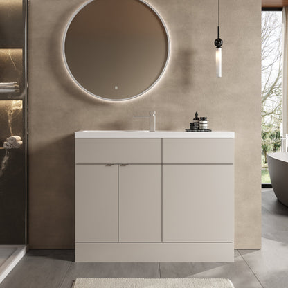 Hudson Reed Fusion 1100mm Compact Pebble Grey Floor Standing Combination Unit With Basin
