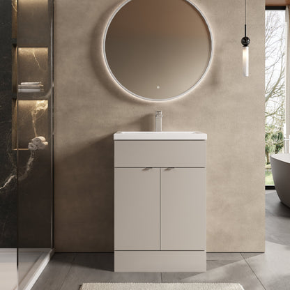 Hudson Reed Fusion 600mm Pebble Grey Vanity Unit & Basin