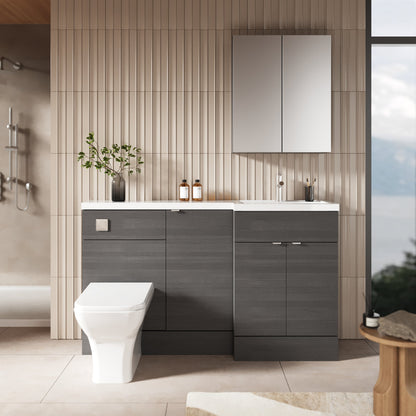 Hudson Reed Fusion 1500mm Floor Standing 2 Door Vanity Basin & Right Hand Toilet Combination Unit