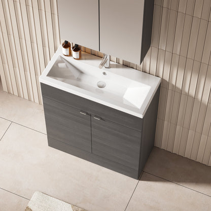 Hudson Reed Fusion 800mm Floor Standing 2 Door Vanity Unit & Ceramic Basin