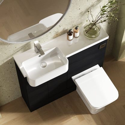 Hudson Reed Fusion 1000mm Charcoal Black Floor Standing Vanity Toilet Basin Unit