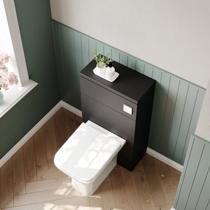 Hudson Reed Fusion Compact 500mm Gloss Grey Floor Standing Toilet Unit With Coordinating Top