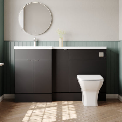 Hudson Reed Fusion 1500mm Floor Standing 3 Door Vanity Basin & Left Hand Toilet Combination
