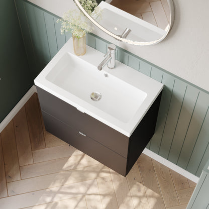 Hudson Reed Fusion 600mm Wall Hung 2 Drawer Vanity Unit With Basin With Soft Close Drawers