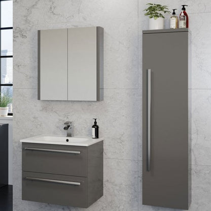 Purity 1400mm Wall Mounted Side Unit Storm Grey Gloss