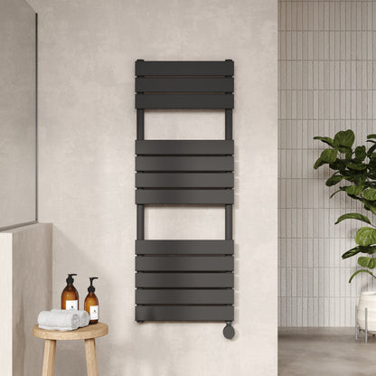 Electric Square Flat Towel Rail with 12 Bars, 1213mm x 500mm