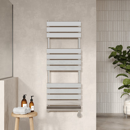 Electric Square Flat Towel Rail with 12 Bars, 1213mm x 500mm