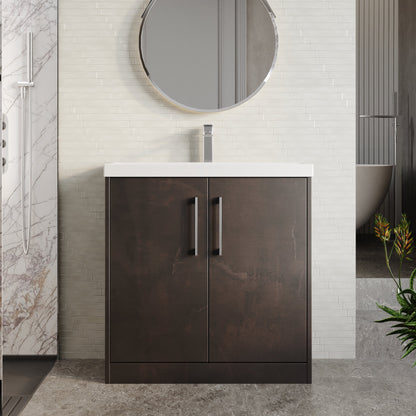 Hudson Reed Juno 800mm Floor Standing 2 Door Vanity Unit With Thin-Edge Ceramic Basin