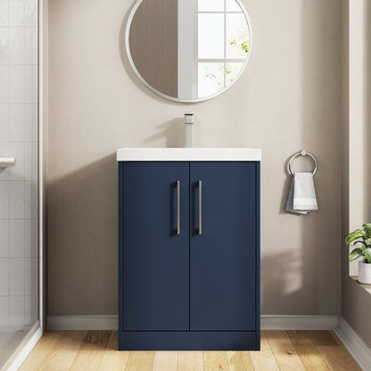Hudson Reed Juno 600mm Floor Standing 2-Door Vanity & Basin With Soft Close Doors