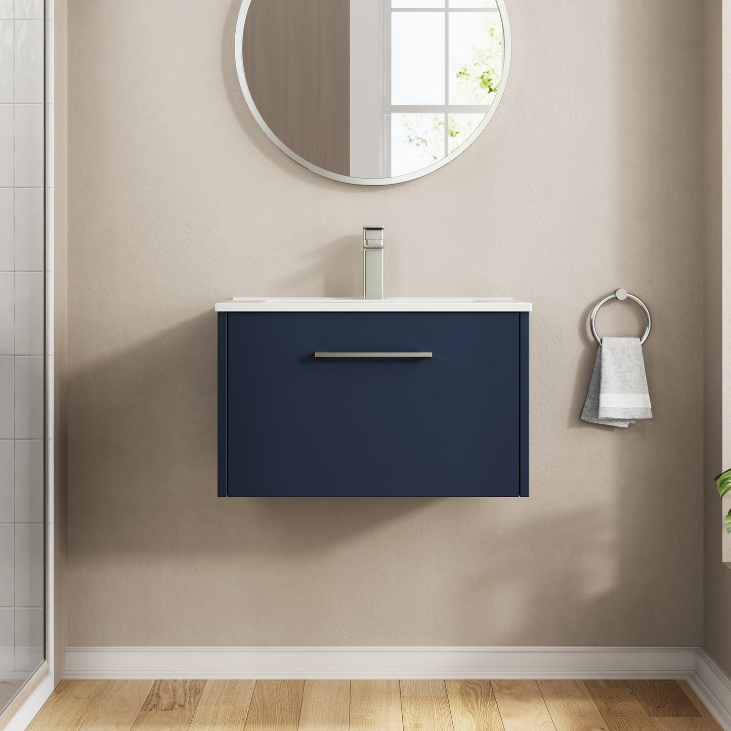 Hudson Reed Juno 600mm Wall Hung Single Drawer Vanity & Basin With Soft Close Drawers