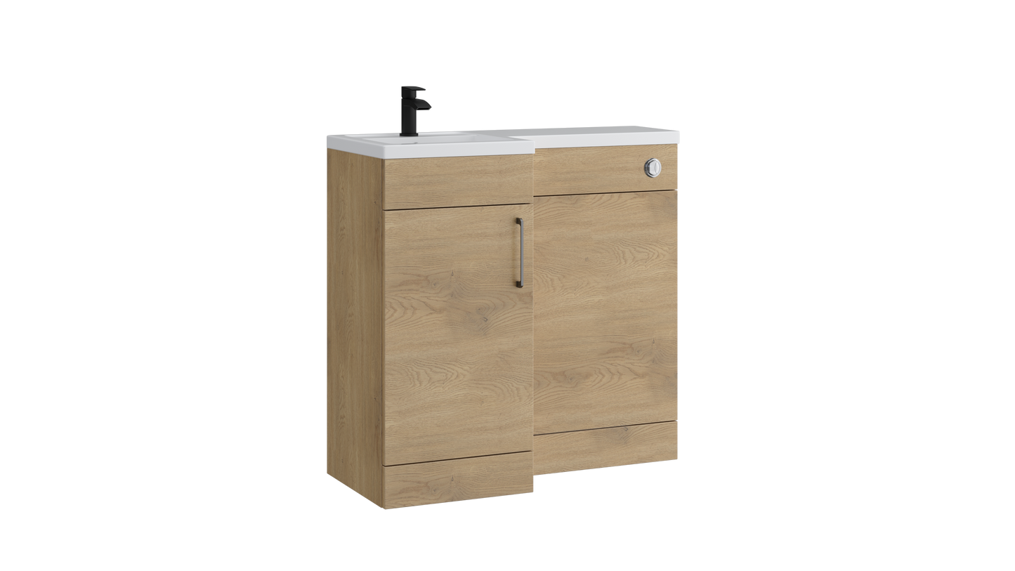 Dove L-Shape WC Unit Torro Oak